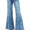 Women Tractr Flare | High Rise Relaxed Patch Pkt Flare Jean Indigo