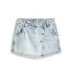 Girls Tractr Denim | Overflap Skort In Light Indigo