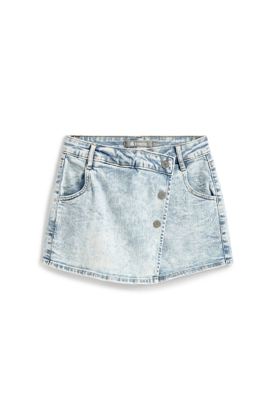 Girls Tractr Denim | Overflap Skort In Light Indigo