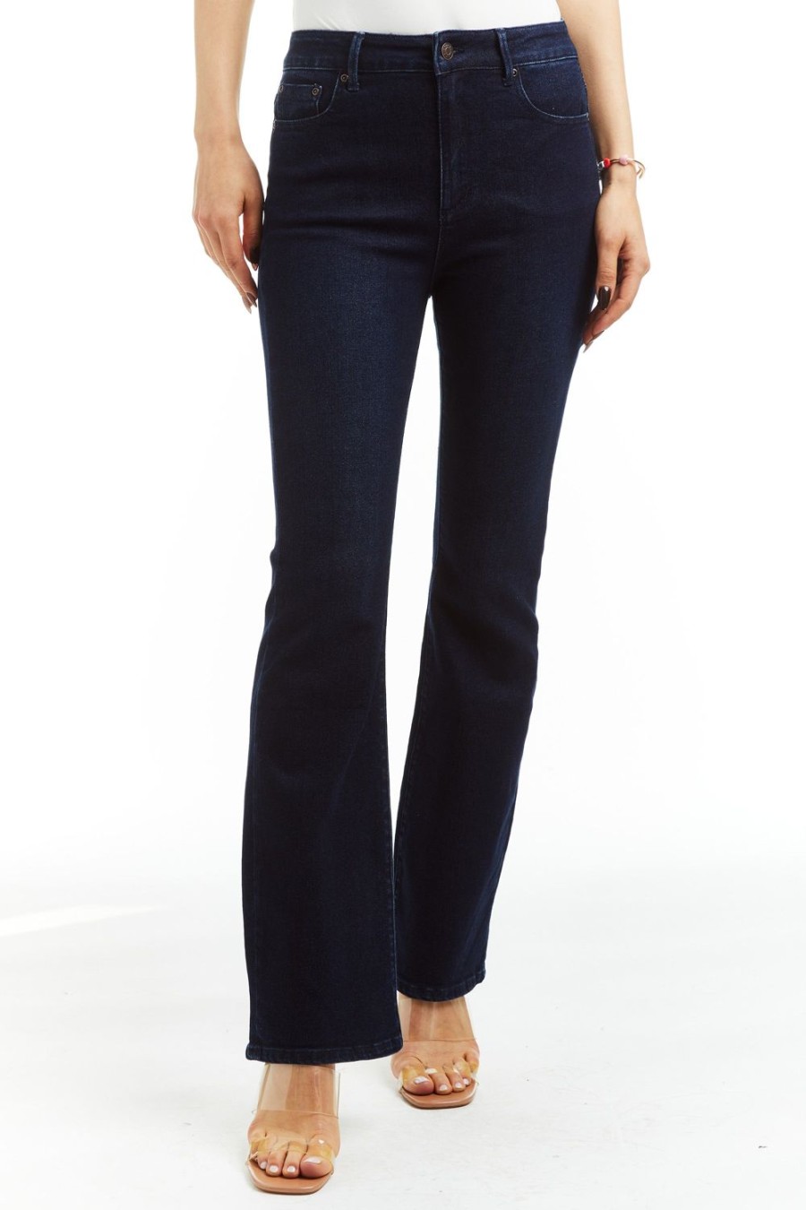 Women Tractr Flare | High Rise Loose Flare In Dark Indigo