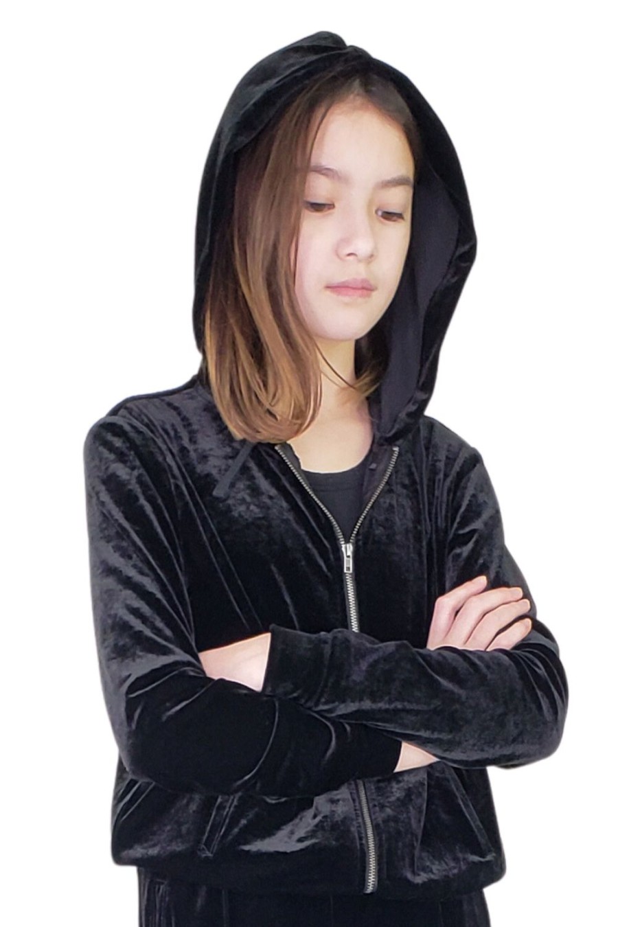 Girls Tractr Hoodie | Velvet Zip Up Hoodie