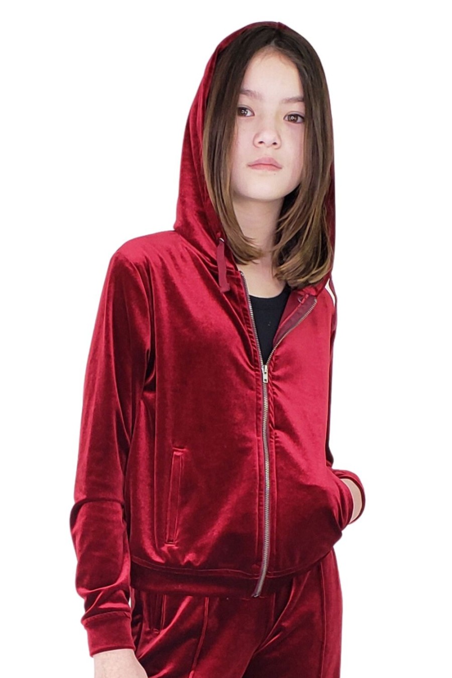 Girls Tractr Hoodie | Velvet Zip Up Hoodie