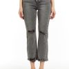 Women Tractr Ankle Length | Button Me Up High Rise Crop Flare In Grey