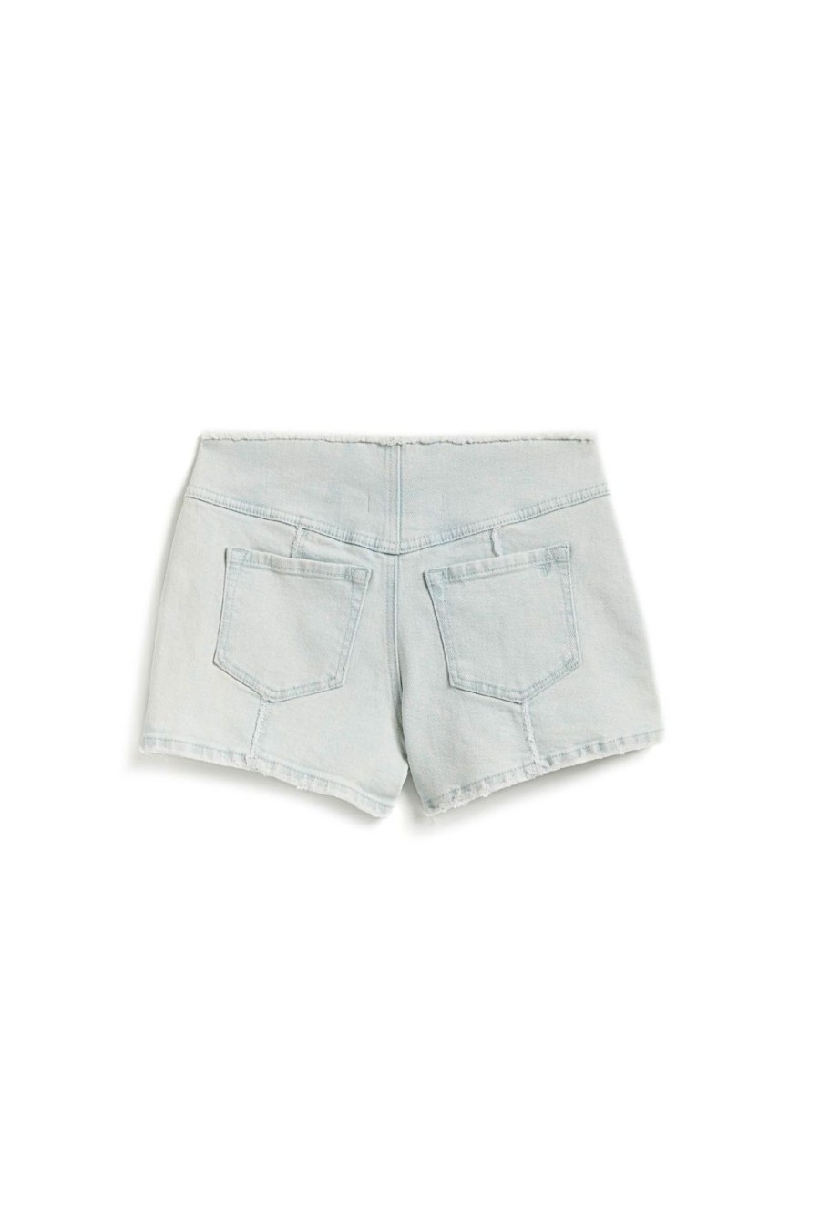 Girls Tractr Mid Rise | Front Yoke Paneled Side Slit Short In Indigo