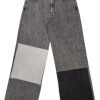 Women Tractr High Rise | Alice High Rise Straight With Patch Work | Tractr Grey