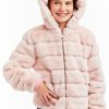 Girls Tractr Fur | Faux-Bulous Furs - Hooded Teddy Fur Puffer