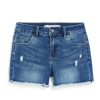 Girls Tractr Cut Off | Brittany - Fray Hem Shorts Indigo