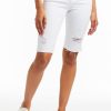 Women Tractr Bermuda | Slim Bermuda Short With Destruction