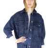 Women Tractr Oversized | Acid Color Oversized Shirt Jacket | Tractr Blue