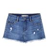 Girls Tractr Cut Off | Five Pocket Fray Hem Shorts In Indigo