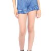 Girls Tractr Cut Off | Ruffled Hem Short 3 Inch Inseam In Indigo