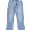 Girls Tractr Ankle Length | High Rise Straight Leg Crop With Fray Hem Indigo