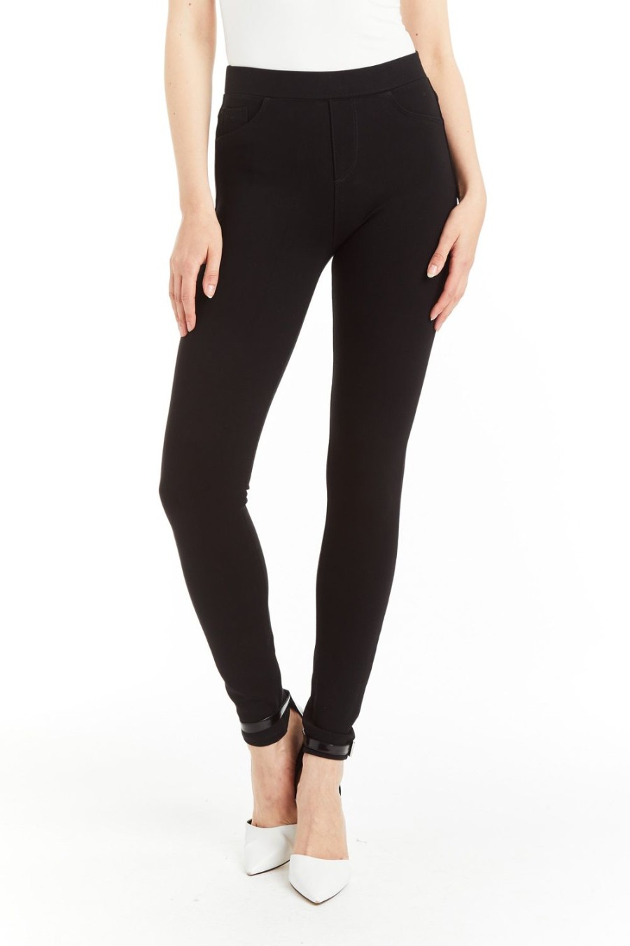 Women Tractr Skinny | Self Pull On Ponti Skinny Black