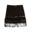 Girls Tractr Mini | Fringe Mini Skirt In Black