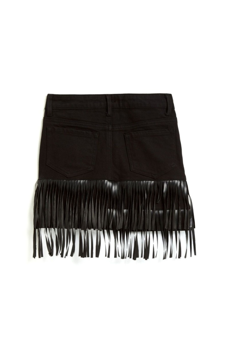 Girls Tractr Mini | Fringe Mini Skirt In Black