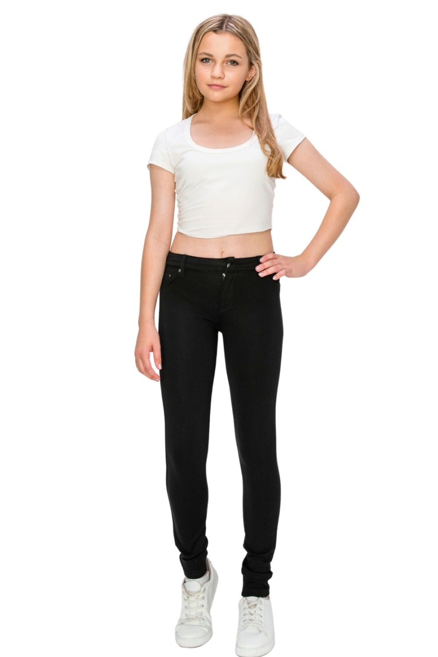 Girls Tractr Mid Rise | Diane - Basic Mid-Rise Skinny Ponte