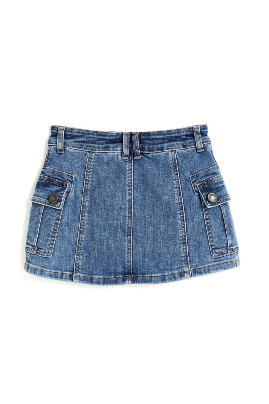 Girls Tractr Cargo | Cargo Pocket Denim Skort Indigo