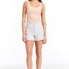 Women Tractr Cut Off | Holly - High Rise Distressed Leopard Print Short White/Grey