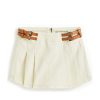 Girls Tractr Pleated | Double Belted Pleated Skort Cream