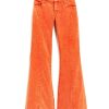 Girls Tractr Flare | High Rise Acid Wash Color Flare Orange