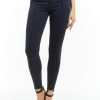 Women Tractr Ankle Length | Nina - Step Hem Slit Crop Skinny Dark Indigo