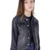 Girls Tractr Denim | Basic Denim Jacket In | Tractr Grey