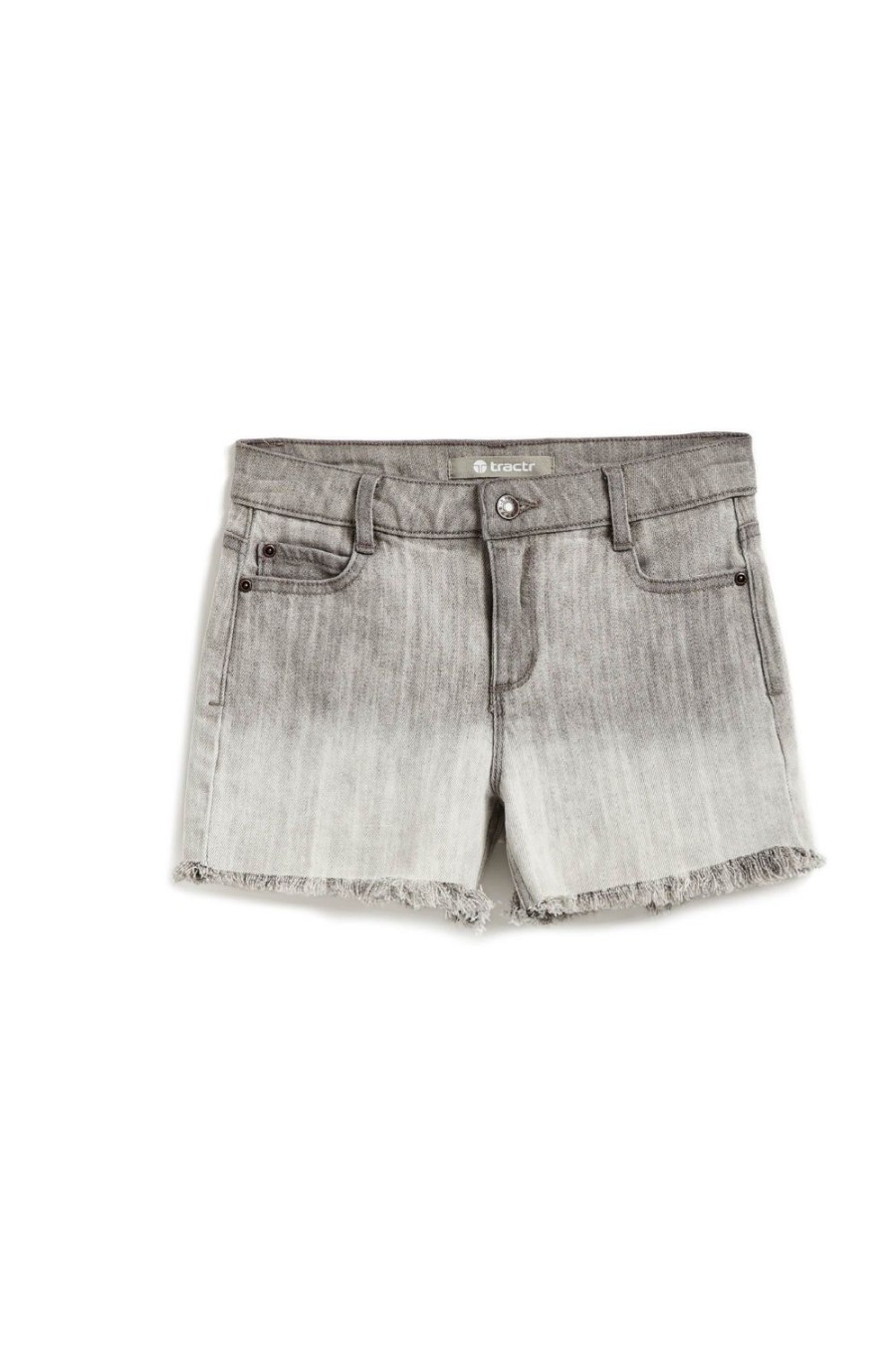 Girls Tractr Cut Off | Brittany - Mini Roll Hem Shorts In Grey