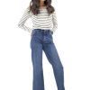 Girls Tractr Ankle Length | High Rise Basic Straight Crop Jeans Indigo