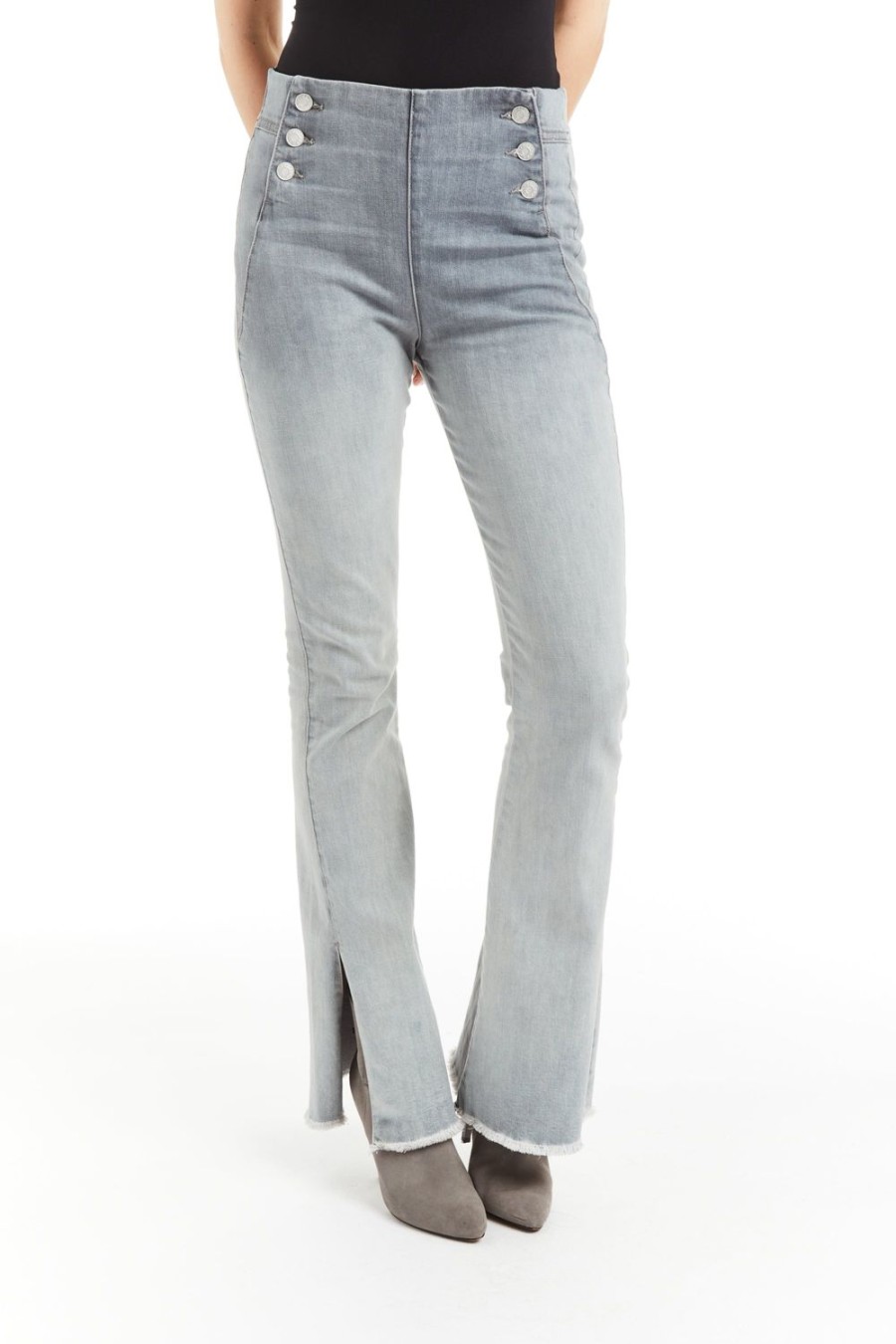 Women Tractr Flare | Sailor Sexy Flare With Slit Grey