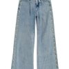 Girls Tractr Wide Leg | Pleated Front Wide Leg Pant With Embroidery Indigo