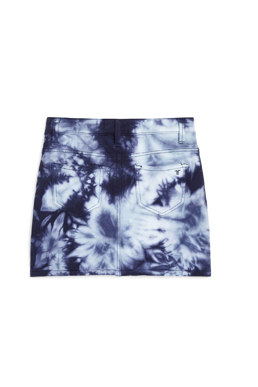 Girls Tractr Mini | Lisa Basic Mini French Terry Tie Dye Skirt Blue