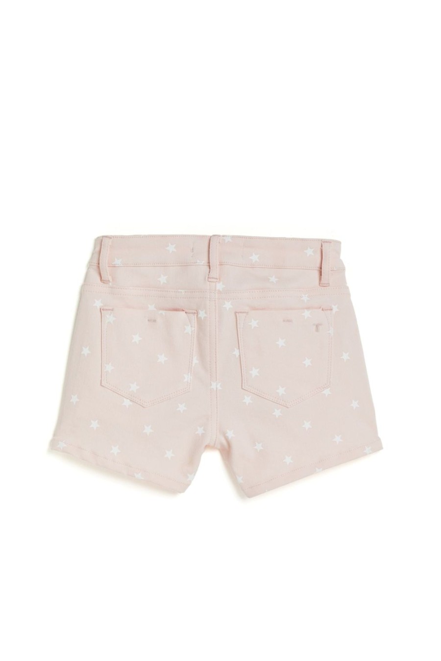 Girls Tractr Mid Rise | Brittany - Star Print Color Short With Fray Hem Pink