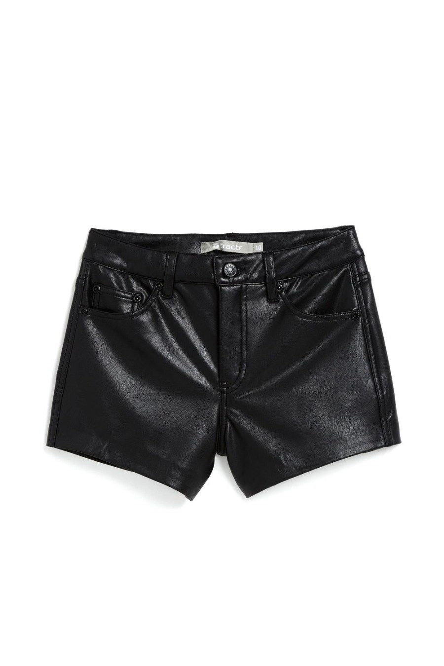 Girls Tractr High Rise | High Rise Pleather Short Black