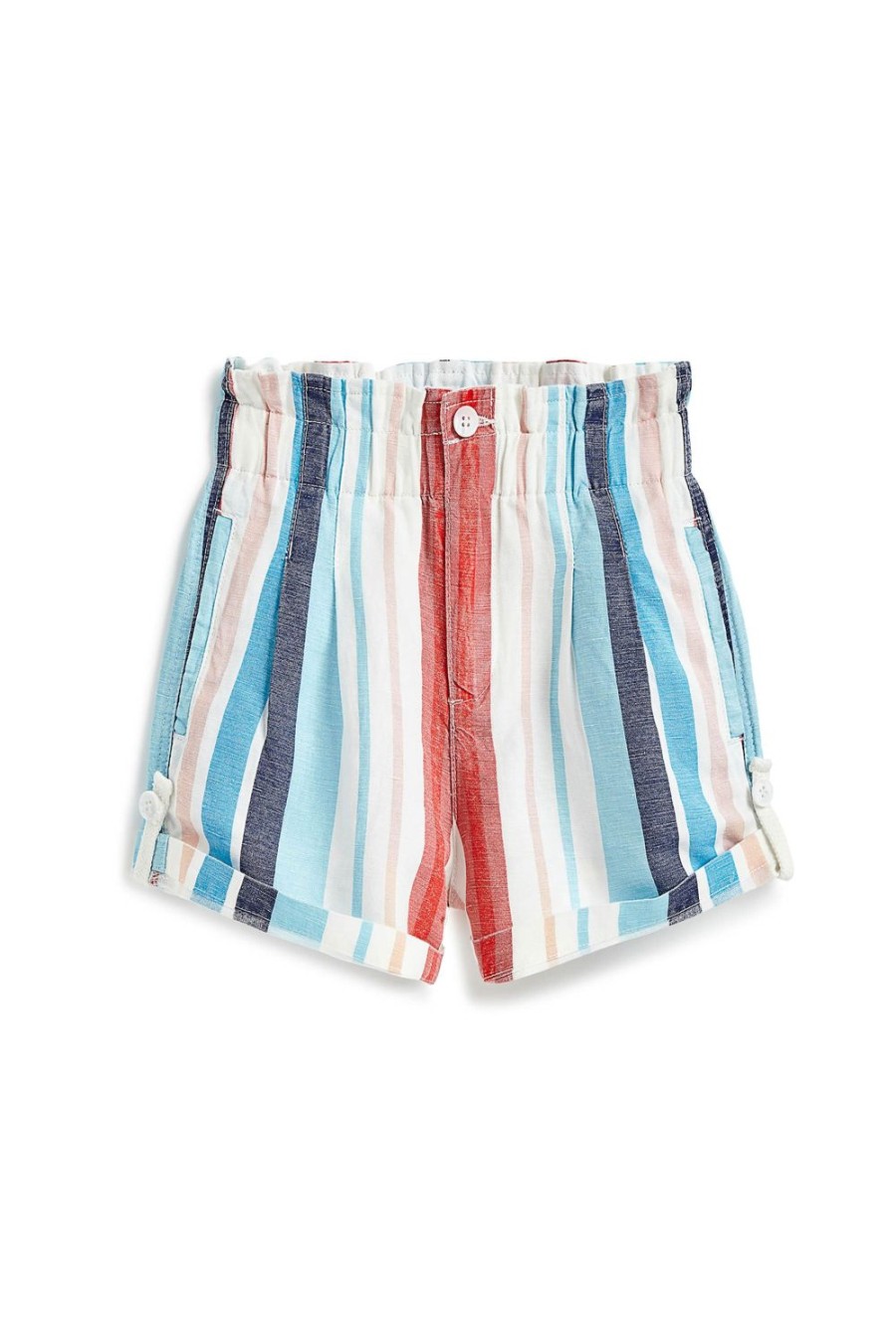 Girls Tractr High Rise | High Rise Jogger Short With Roll Cuff Stripe