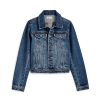 Girls Tractr Denim | Loretta - Basic Denim Jacket In High Tide