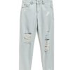 Girls Tractr Distressed | Destructed Weekender Pants In Light Indigo