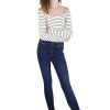 Girls Tractr Distressed | Diane - Basic Mid-Rise Skinny With Knee Slit Indigo