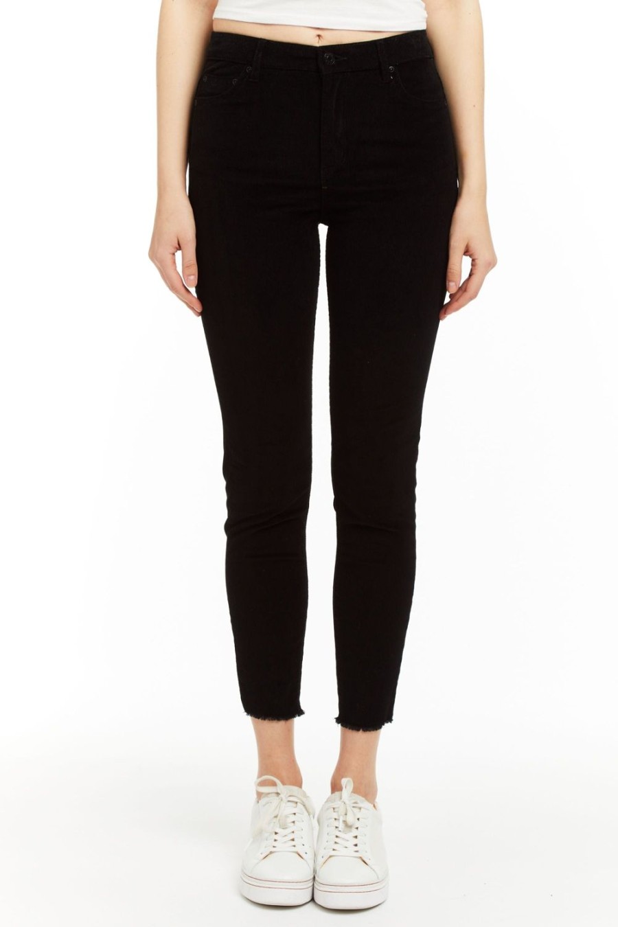 Women Tractr High Rise | Mona - Corduroy Skinny With Fray Hem