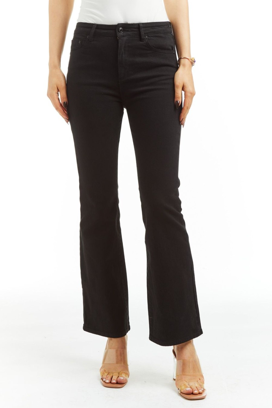 Women Tractr Flare | High Rise Loose Flare In Black