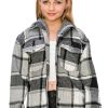 Girls Tractr Oversized | Flannel Shacket With Hood