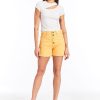 Women Tractr Cut Off | Hampton - High Rise Side Slit Short With Raw Edge Hem