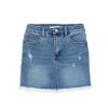 Girls Tractr Denim | Lisa - Mini Fray Hem Skirt In Indigo