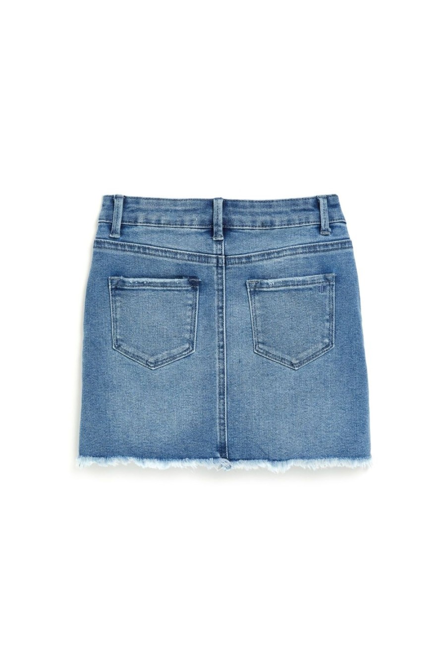 Girls Tractr Denim | Lisa - Mini Fray Hem Skirt In Indigo