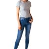 Women Tractr Mid Rise | Diane - Basic Mid-Rise Skinny Pant In Nautical Blue