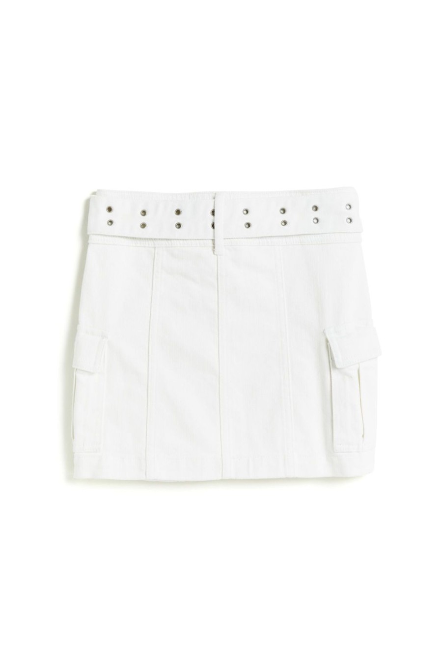 Girls Tractr Cargo | Wide Belt Cargo Skirt White