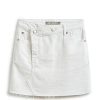 Girls Tractr Denim | Overflap Denim Skirt With Raw Edge Hem In White