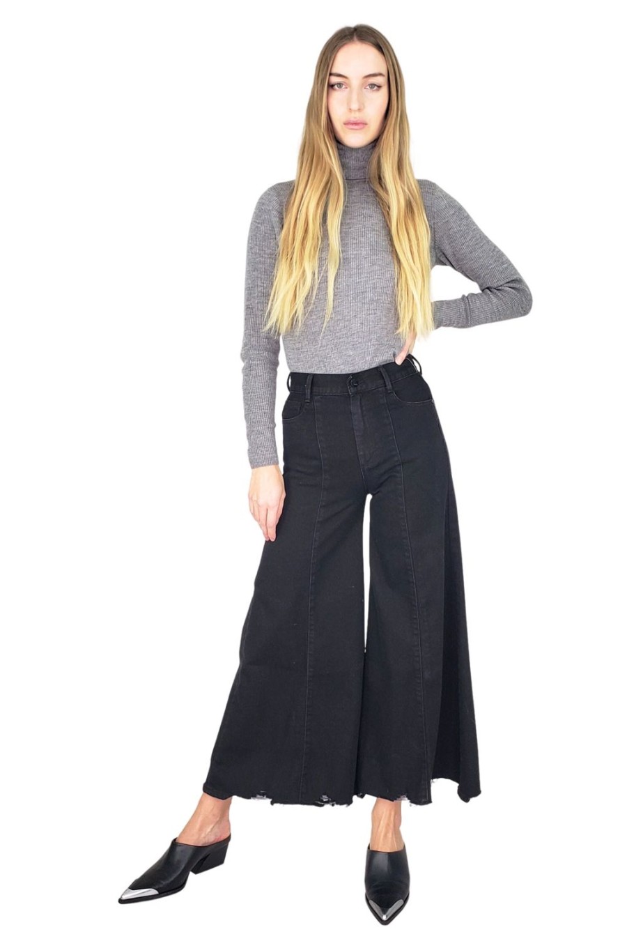 Women Tractr High Rise | High Rise - Wide Leg Black